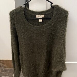 Jessica Simpson Fuzzy Dark Green Sweater